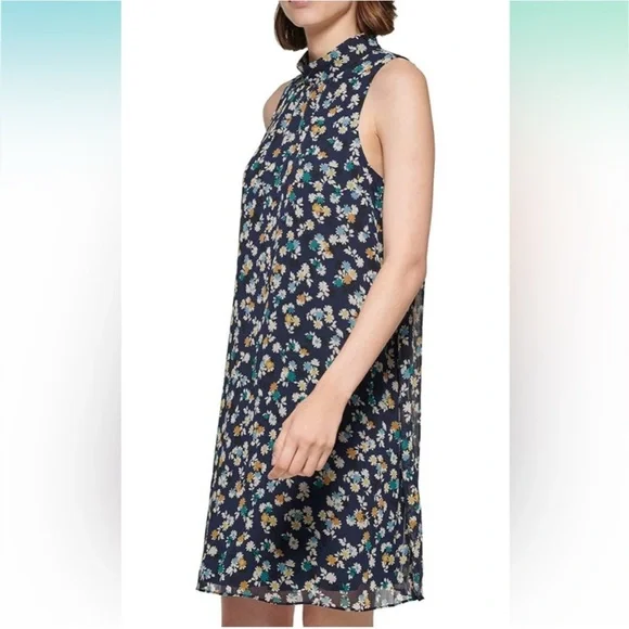 TOMMY HILFIGER FLORAL TRAPEZE DRESS Size 8 - Picture 3 of 8